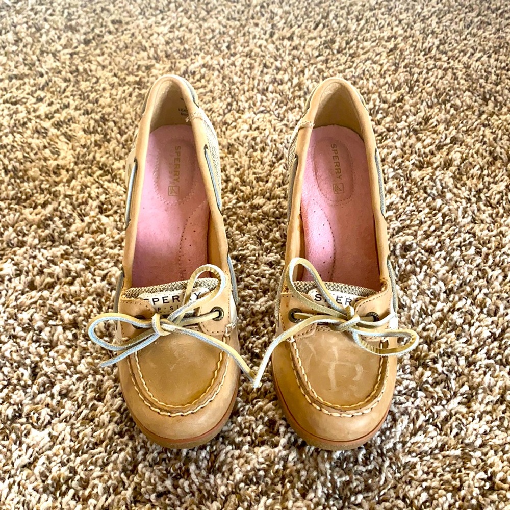Sperry Tan Leather Wedge